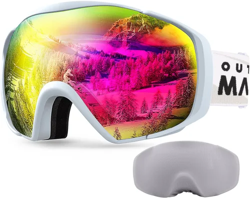 Vista 28 de OutdoorMaster Gafas de esquí con cubierta, gafas de nieve para snowboard OTG antivaho