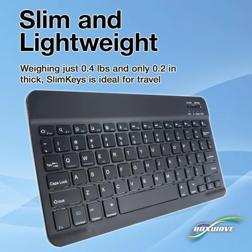 Vista 6 de BoxWave Teclado compatible con Chuwi HiPad Max - Teclado Bluetooth SlimKeys, teclado portátil con comandos integrados - Negro azabache