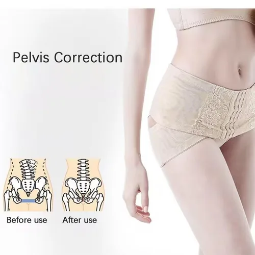 Vista 6 de Cinturón de corrección de pelvis de cadera para mujer, cinturón de ciática de espalda baja, cinturón de encaje para recuperación pélvica, moldeador
