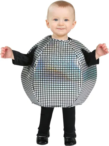Vista 4 de Disfraz de bola de discoteca para bebé, traje metálico brillante para bebé