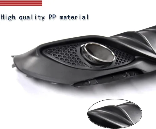 Vista 4 de Difusor trasero para Alfa Romeo Giulia Sedán Base 2017-2022, cubierta de parachoques, alerón, valance, protector de fábrica con salidas de tubo