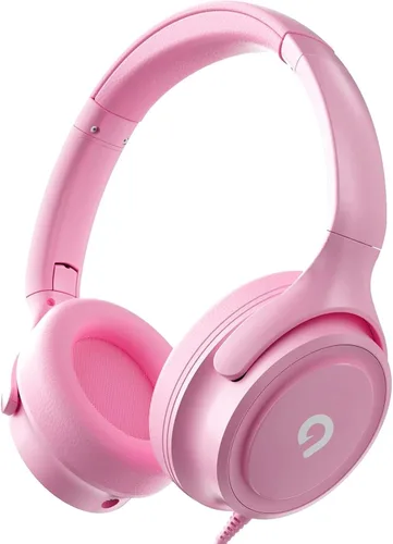 Vista 11 de ADOOPE - Auriculares para niños con cable, conector de 3,5 mm, control de volumen seguro de 85/94 dB, micrófono incorporado, auriculares para Beige