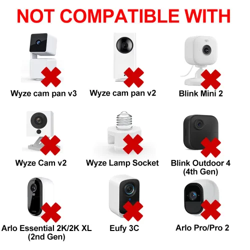 Vista 4 de Cargador de cable de extensión de alimentación de 26 pies para Wyze Cam V3/V4/OG/V3 Pro, Eufy, SimpliSafe, Blink, Kasa (no para Wyze Pan v3), cable