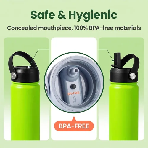 Vista 4 de FLORAPELL Tapa de popote para botellas de agua de boca ancha Hydro Flask, tapas superiores con popote compatible con Hydro Flask de 32 y 40 onzas