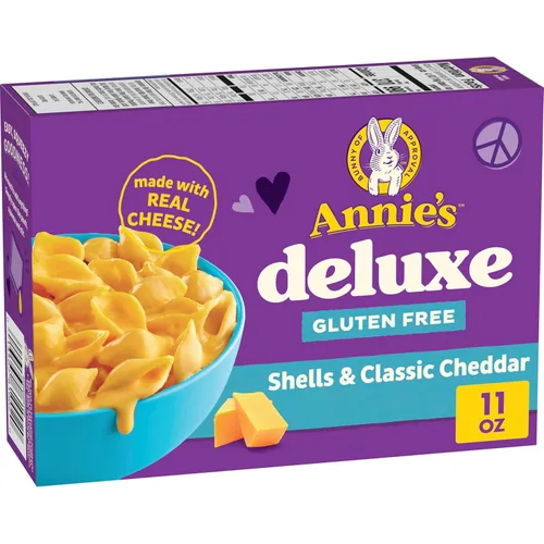 Vista 10 de Annie's Deluxe Gluten Free Shells and Classic Cheddar, Pasta and Cheese Sauce, Made with Real Cheese, 11 oz (Pack of 12)