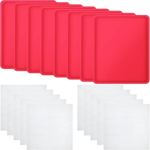 Vista 8 de 8 alfombrillas deshidratadoras de silicona, 10 hojas de deshidratador de pantalla de malla, antiadherentes, bandejas reutilizables para secadora
