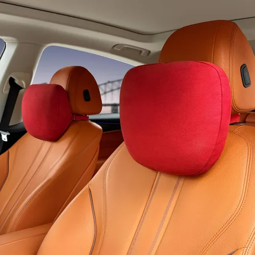 Vista 11 de 2 piezas de almohada de cuello para coche para reposacabezas, cojines de apoyo para asientos de conducción, microfibra de terciopelo, poliéster