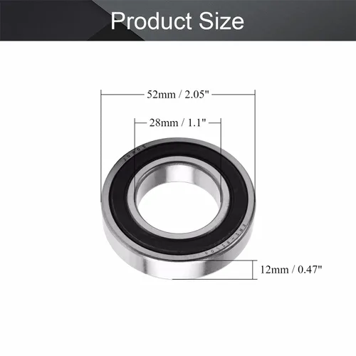 Vista 2 de Othmro Rodamientos rígidos de bolas 60/28-2RS, rodamientos de doble sellado, rodamientos de acero con rodamientos de cromo de alto carbono