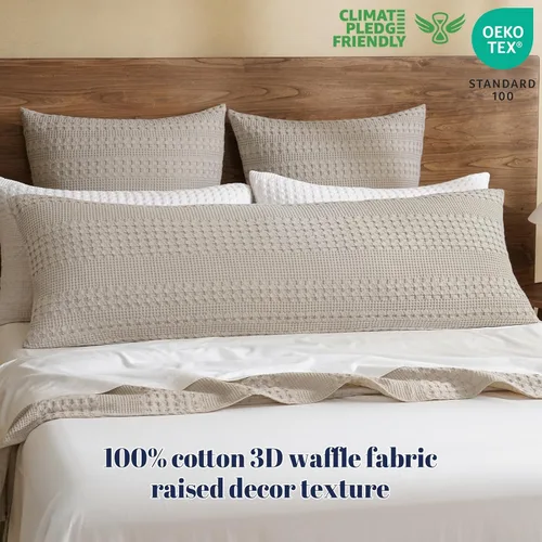 Vista 81 de PHF - Fundas de almohada 100% algodón con tejido gofre europeo, 26 x 26 pulgadas, 2 unidades para decoración elegante del hogar, para cama, sin