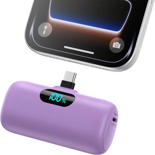 Vista 7 de Mini Portable Charger Power Bank for iPhone 17/16/15 Series, 5000mAh PD USB C Cell Phone Portable Power,Travel Essentials Battery Pack for iPhone