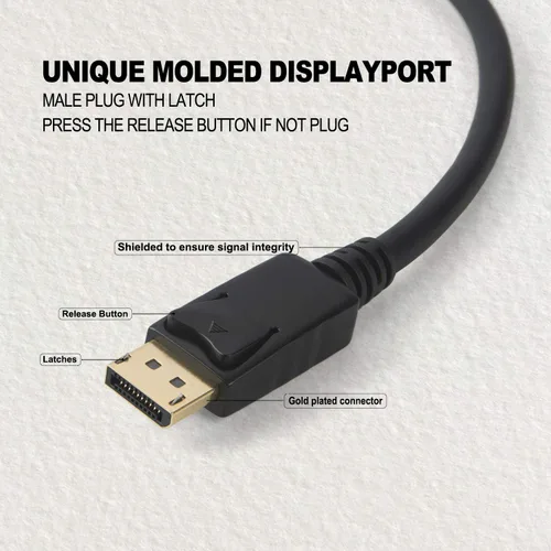 Vista 3 de CableCreation Cable DisplayPort a HDMI activo 4K de 6 pies, cable DP a HDMI