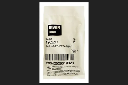 IRWIN Hanson 1902ZR - Tapón cónico de 1/8"-27Npt, para extracción de troquel de grifo