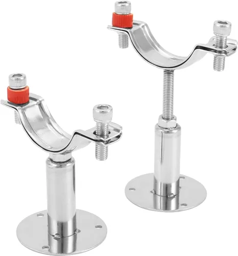 Vista 6 de QWORK Soporte de montaje en pared y techo de tubo de diámetro exterior ajustable de 2 pulgadas - Abrazadera de soporte inoxidable para varillas