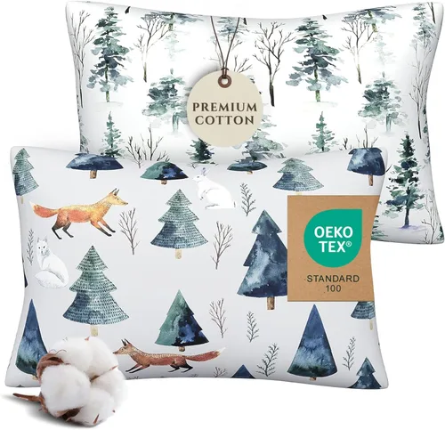 Vista 11 de Pobi Baby - Funda de almohada de algodón de 13 x 18 pulgadas, paquete de 2 fundas de almohada premium para niños pequeños, tejido de jersey