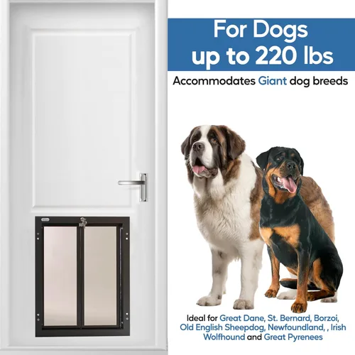 Vista 4 de PlexiDor Performance Pet Doors for Dogs and Cats - Puerta de perro con cerradura y llave - Bronce, tamaños XL