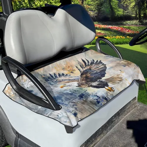 Vista 32 de Fundas de asiento de carrito de golf, lavables para carrito de golf, manta de toalla para carrito de golf, club, coche, fácil de instalar, funda