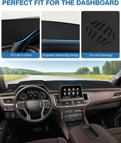 Vista 269 de FIILINES - Cubierta para tablero, accesorio para tablero de malla antideslizante, parasol sin reflejos y protector compatible con Toyota Tundra