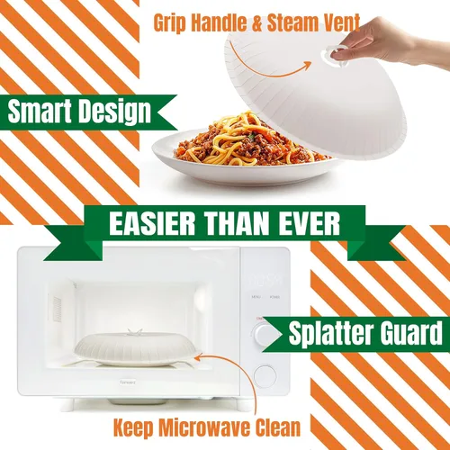 Vista 5 de Funda desechable para salpicaduras de microondas, 10 pulgadas, funda de papel para microondas para alimentos, sin BPA y no tóxico, protector