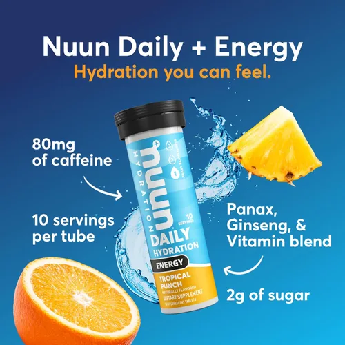 Vista 19 de Nuun Energía: cafeína, vitaminas B, ginseng, tabletas de bebidas electrolíticas, sabores mixtos, 40
