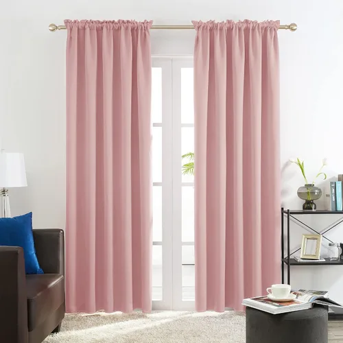Vista 18 de [Usado] Deconovo Cortinas opacas, aislamiento térmico, dobladillo para barra, reducción de ruido, certificado Oeko-TEX, cortinas de oscurecimiento
