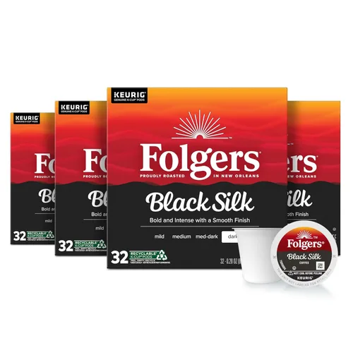Vista 16 de Folgers Black Silk Coffee, tostado oscuro, cápsulas Keurig K-Cup, 60 unidades 6 cajas (10 unidades), café tostado oscuro, compatible con cafeteras
