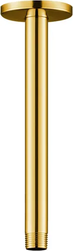 Vista 15 de OFFO Brazo de ducha con brida, oro brillante de 3 pulgadas, cabezal de ducha de lluvia de repuesto, brazo recto, montado en techo para cabezal