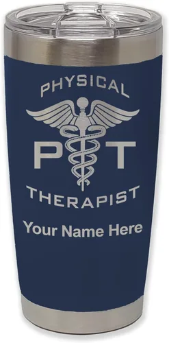 Vista 20 de LaserGram PT Physical Therapeut, vaso aislado al vacío de 20 onzas, grabado personalizado incluido (negro) Engraved Gift for Physical Therapists