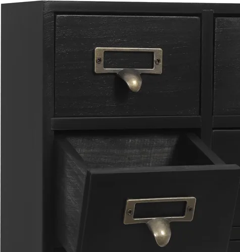 Vista 7 de 4 Set Storage Cabinet, Tabletop Mount 64 Combination Stackable Cabinets Rectangular Drawer Wooden Box with Label Holder Storage Drawer Unit for Black