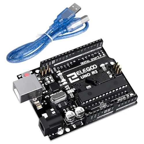 ELEGOO Placa UNO R3 ATmega328P con cable USB (compatible con Arduino) para Arduino
