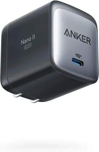 Anker Cargador Nano USB C, 65W GaN II PPS Cargador plegable compacto rápido para MacBook Pro, Galaxy, Dell, iPhone 17/16, iPad Pro y más