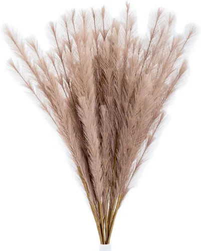 UiiziC Hierba de Pampas Artificial 8 PIEZAS 30"/76cm Flores Artificiales Secas Esponjosas Hierba Ascendente para Rellenos de Jarrones Ramos de Bodas