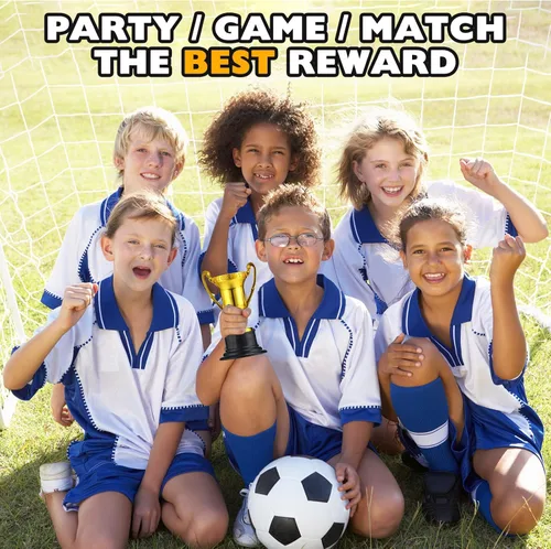 Vista 6 de Paquete de 40 mini trofeos a granel pequeños trofeos de plástico para niños de 3.4 pulgadas, taza de premio de oro para clase, recompensa escolar