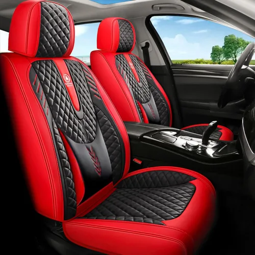Vista 10 de INZU Juego completo de fundas de asiento de automóvil de 5 asientos, ajuste universal, adecuado para la mayoría de automóviles, SUV, bolsas de aire