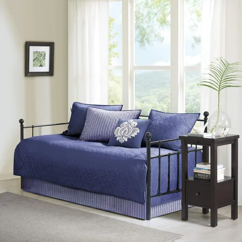 Vista 10 de Madison Park Juego de Fundas para Cama Diurna de Algodón - Acolchado de Doble Cara Diseño Clásico Cottage Ropa de Cama para Todas las Estaciones