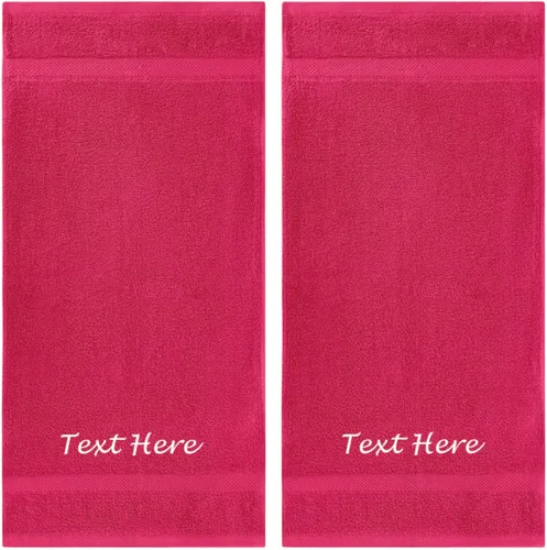 Vista 124 de Juego de Toallas Personalizadas con Texto Bordado - Paquete de 2 Sábanas de Baño de Algodón Turco Altamente Absorbentes y Súper Suaves para Spa