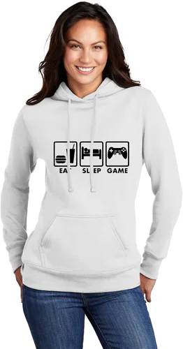 Vista 6 de Go All Out Eat Sleep Game - Sudadera con capucha para hombre y mujer Verde Irlandés
