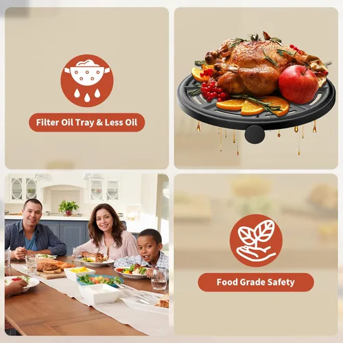 Vista 4 de Bandeja de freidora de aire de repuesto para Ninja AF101, accesorios para freidora de aire para Ninja AF101, AF150 y AF161, sartén para parrilla