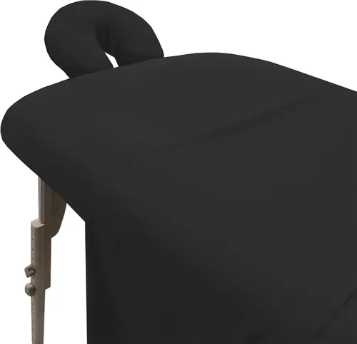 Vista 17 de LONDON LINENS Juego de sábanas de microfibra suave para mesa de masaje, juego de 3 piezas, incluye funda para mesa de masaje, sábana bajera Azul