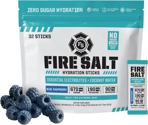 Vista 11 de Fire Science - Barras de hidratación con sal de fuego, electrolitos y agua de coco, mezcla de bebida de hidratación con magnesio, potasio y sodio
