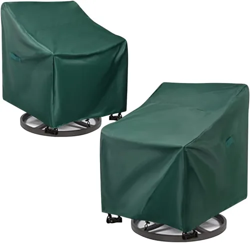 Vista 10 de RosieLily Fundas impermeables para sillas de patio al aire libre, 600D, fundas de muebles de exterior resistentes para sillas apilables, funda