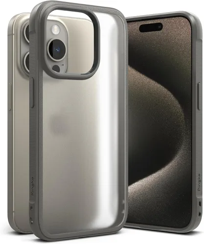 Vista 2 de Ringke Fusion Bold - Funda compatible con iPhone 15 Pro Max [gris mate] + estilo de cámara compatible con iPhone 15 Pro Max