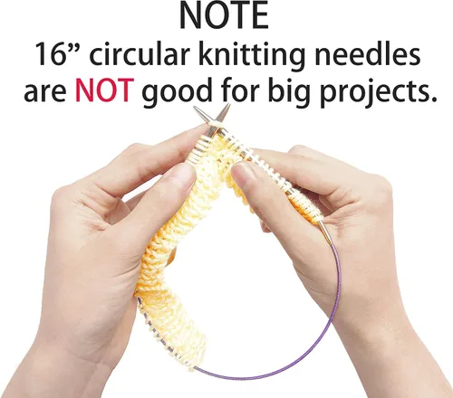 Vista 7 de Agujas de tejer circulares de 16 pulgadas, kit de metal redondo tamaño 13 10 8 6 2.5 0