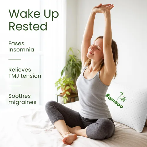 Vista 6 de Almohada de espuma viscoelástica triturada tamaño Queen – Almohada de cama refrescante para dormir para el estómago, la espalda y el cuerpo – 1