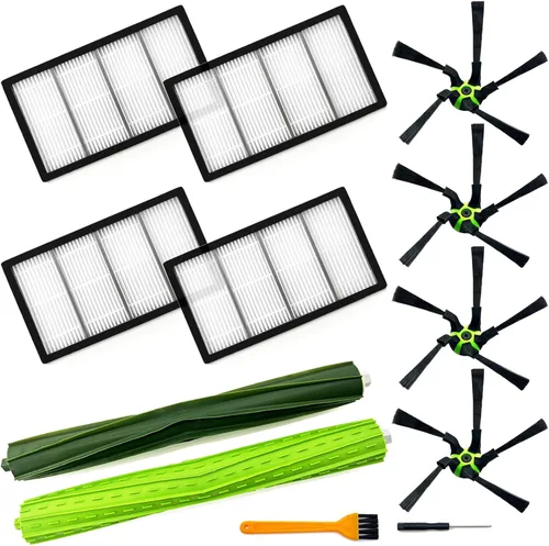 Paquete de 9 piezas de repuesto Roomba S9 compatibles con iRobot Roomba S9+ (9550) S9 (9150) Robot Aspirador, 1 juego de cepillo de goma, 4 filtros,