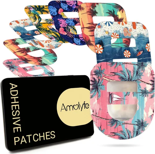 Vista 29 de Parches sobre Omnipod 5, 20 unidades Amolyfe Parches adhesivos Omnipod 5 impermeables con correa elástica, respaldo dividido optimizado para fácil