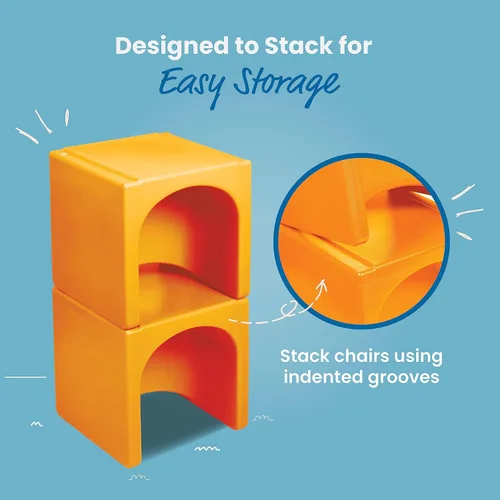 Vista 19 de ECR4Kids Tri-Me 3 en 1 silla cubo, muebles para niños, color azul polvo