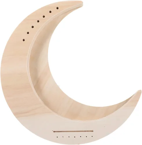 Vaguelly Instrumento musical portátil con forma de luna de lira de lira de 7 cuerdas para principiantes, práctica y rendimiento de bricolaje 11.81 x
