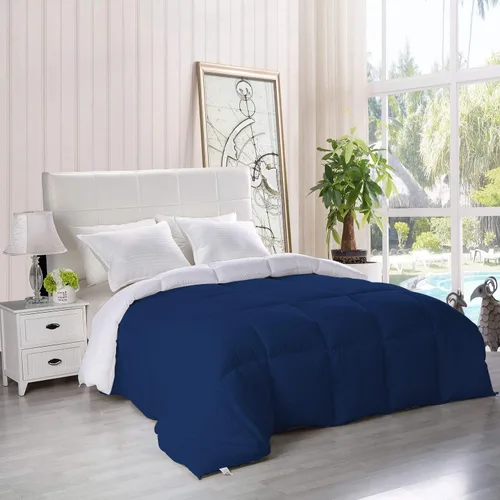 Vista 2 de BedDecor Edredón reversible de relleno de microfibra de alta calidad de 400 GSM, relleno de microfibra de 15.16 oz/m², 600 hilos, 100% algodón