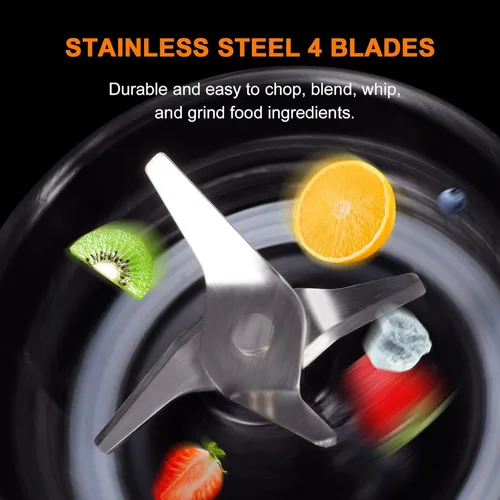 Vista 3 de JUSANTE Licuadora para batidos, licuadora pequeña con motor de 500 W para postres de batido de leche, mantequilla de nueces, salsas de cócteles