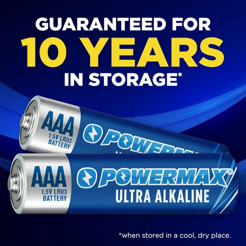 Vista 4 de Powermax 48 pilas AAA triples, batería alcalina de larga duración para el hogar y la oficina, vida útil de 10 años, embalaje resellable
